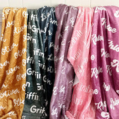 Lofaris Retro Customized Name Sherpa Boho Kids Blanket