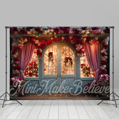 Lofaris Retro Door Curtain Lighted Floral Room Set Backdrop