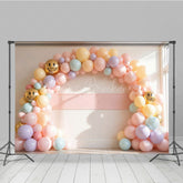 Lofaris Retro Emoji Balloons Garland Birthday Photo Backdrop