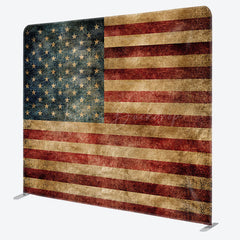 Lofaris Retro Faded Usa Flag Square Double-Sided Backdrop