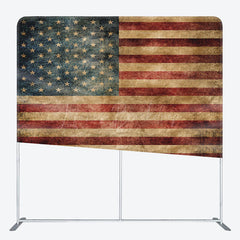 Lofaris Retro Faded Usa Flag Square Double-Sided Backdrop