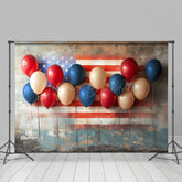 Lofaris Retro Faded Usa Flag Wall Balloons Photo Backdrop
