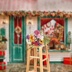 Lofaris Retro Festive Christmas Vibe Santa Workshop Backdrop
