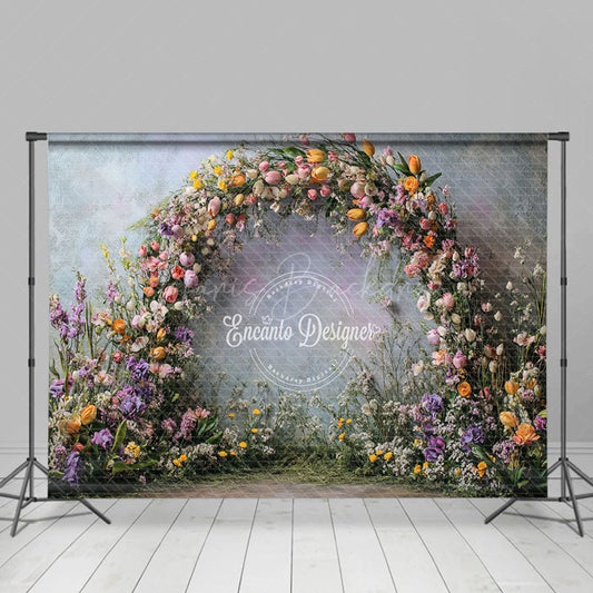 Lofaris Retro Floral Garland Spring Photography Backdrop