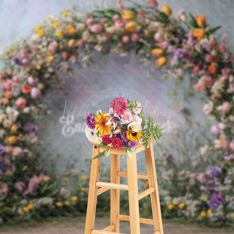 Lofaris Retro Floral Garland Spring Photography Backdrop