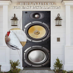Lofaris Retro Gray Floor-Standing Speaker Party Door Cover