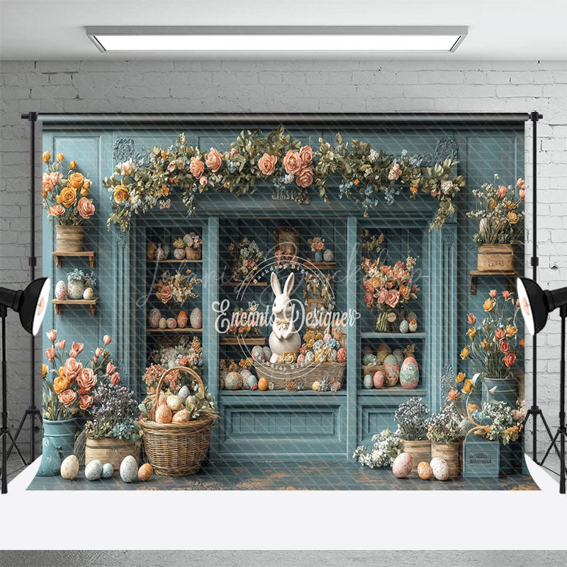 Lofaris Retro Green Floral Decorative Wall Easter Backdrop