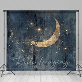 Lofaris Retro Grey Gold Mystical Moon Fine Art Photo Backdrop