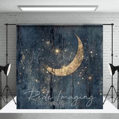 Lofaris Retro Grey Gold Mystical Moon Fine Art Photo Backdrop