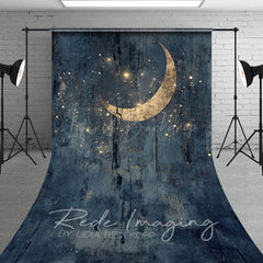 Lofaris Retro Grey Gold Mystical Moon Fine Art Sweep Backdrop