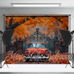 Lofaris Retro House Maple Forest Car Autumn Room Set Backdrop
