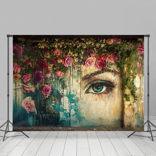 Lofaris Retro Lady Floral Fine Art Photography Backdrop