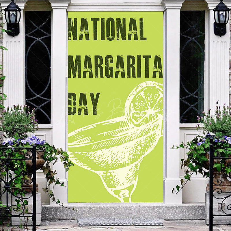 Lofaris Retro Lemon Yellow National Magrarita Day Door Cover