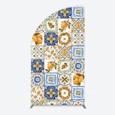 Lofaris Retro Mediterranean Lemon Bridal Shower Half Moon Arch Backdrop