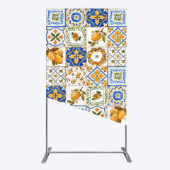 Lofaris Retro Mediterranean Lemon Bridal Shower Rectangle Backdrop