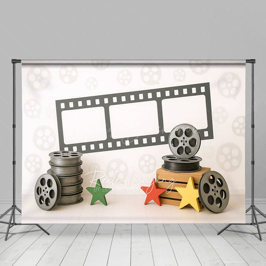 Lofaris Retro Movie Theme Sweet Star Cake Smash Backdrop