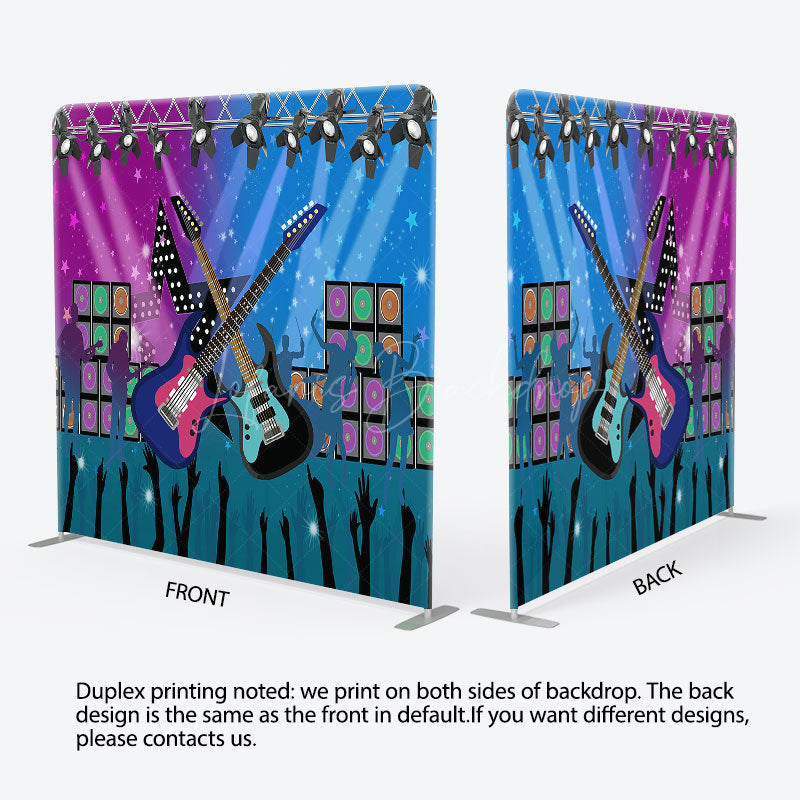 Lofaris Retro Music Rock Dance Stage Square Tension Backdrop