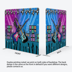 Lofaris Retro Music Rock Dance Stage Square Tension Backdrop