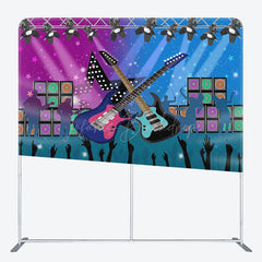 Lofaris Retro Music Rock Dance Stage Square Tension Backdrop