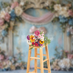 Lofaris Retro Old Style Wall Floral Bow Wedding Backdrop