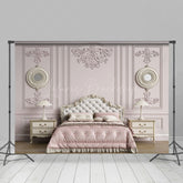 Lofaris Retro Pink Bedroom Headboard Photography Backdrop