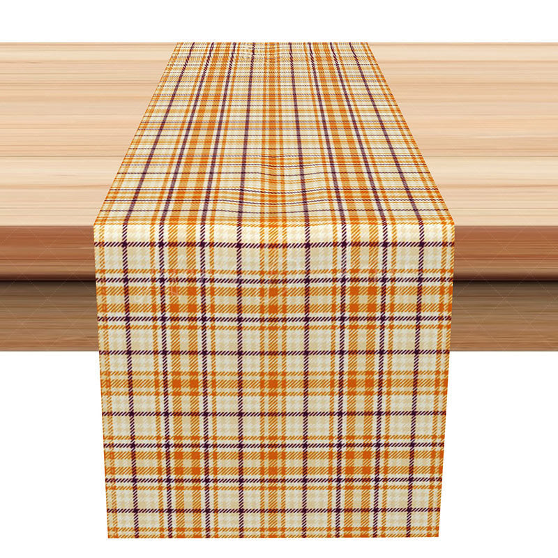 Lofaris Retro Plaid Table Runner with Fresh Warm Color Vibe for Old Style Farmhouse and Kitchen Decor