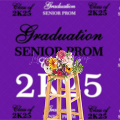 Lofaris Retro Purple Step And Repeat Congrats Grad Backdrop
