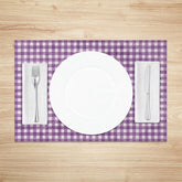 Lofaris Retro Purple White Plaid Dining Set of 4 Placemats