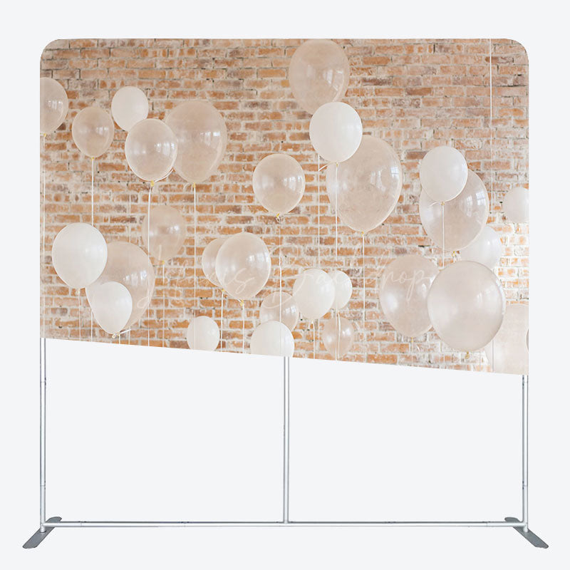 Lofaris Retro Red Bricks Wall Balloons Pillow Case Backdrop