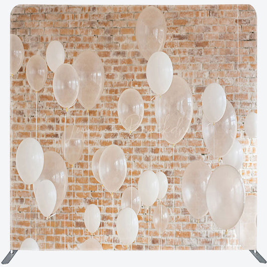 Lofaris Retro Red Bricks Wall Balloons Pillow Case Backdrop