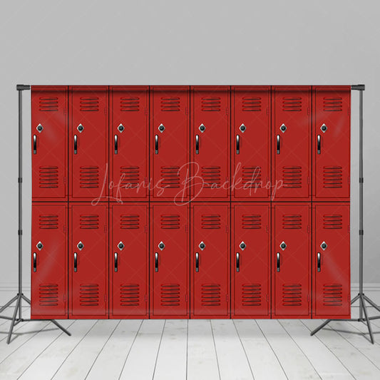 Lofaris Retro Red Regular Locker Backdrop For Photography