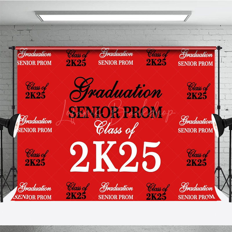 Lofaris Retro Red Step And Repeat Congrats Grad Backdrop