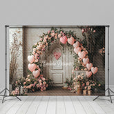 Lofaris Retro Rustic Wall Floral Arch Balloons Backdrop