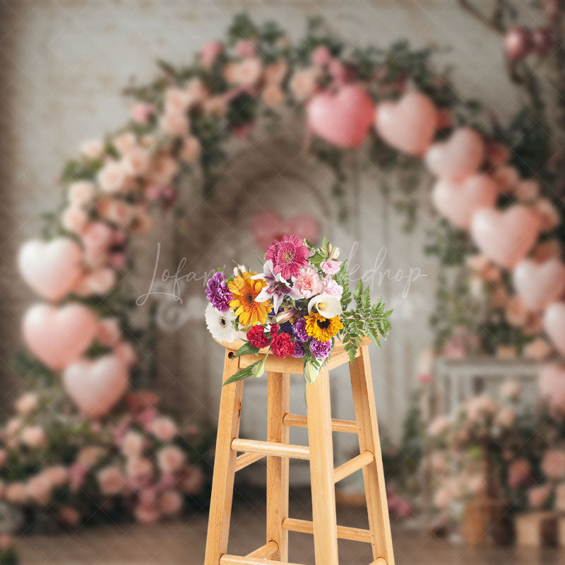 Lofaris Retro Rustic Wall Floral Arch Balloons Backdrop