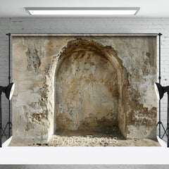 Lofaris Retro Shabby Beige Arch Architecture Photo Backdrop