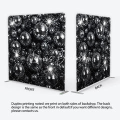 Lofaris Retro Silver Disco Ball Square Double-Sided Backdrop Sparkling Dance Party and Music Celebration Decor