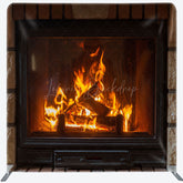 Lofaris Retro Stone Fireplace Pillow Cover Xmas Backdrop