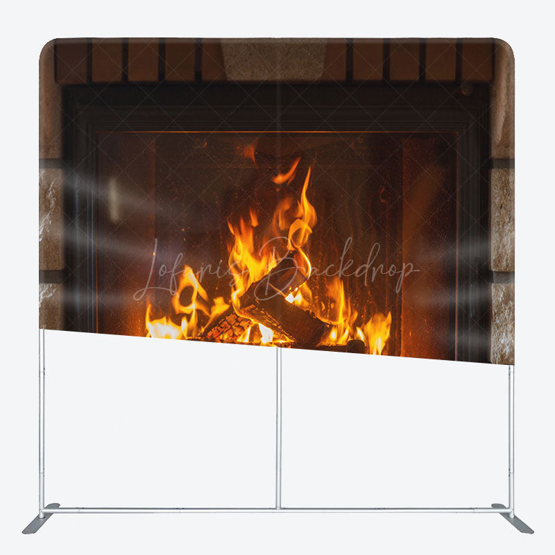 Lofaris Retro Stone Fireplace Pillow Cover Xmas Backdrop