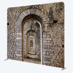 Lofaris Retro Stones Arch Corridor Photo Pillow Case Backdrop