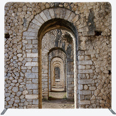Lofaris Retro Stones Arch Corridor Photo Pillow Case Backdrop