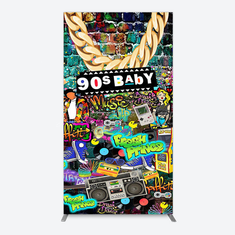 Lofaris Retro Street Graffiti Hip Hop 90s Baby Arch Backdrop