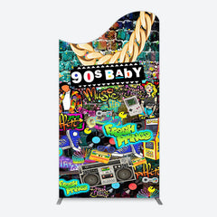 Lofaris Retro Street Graffiti Hip Hop 90s Baby Arch Backdrop