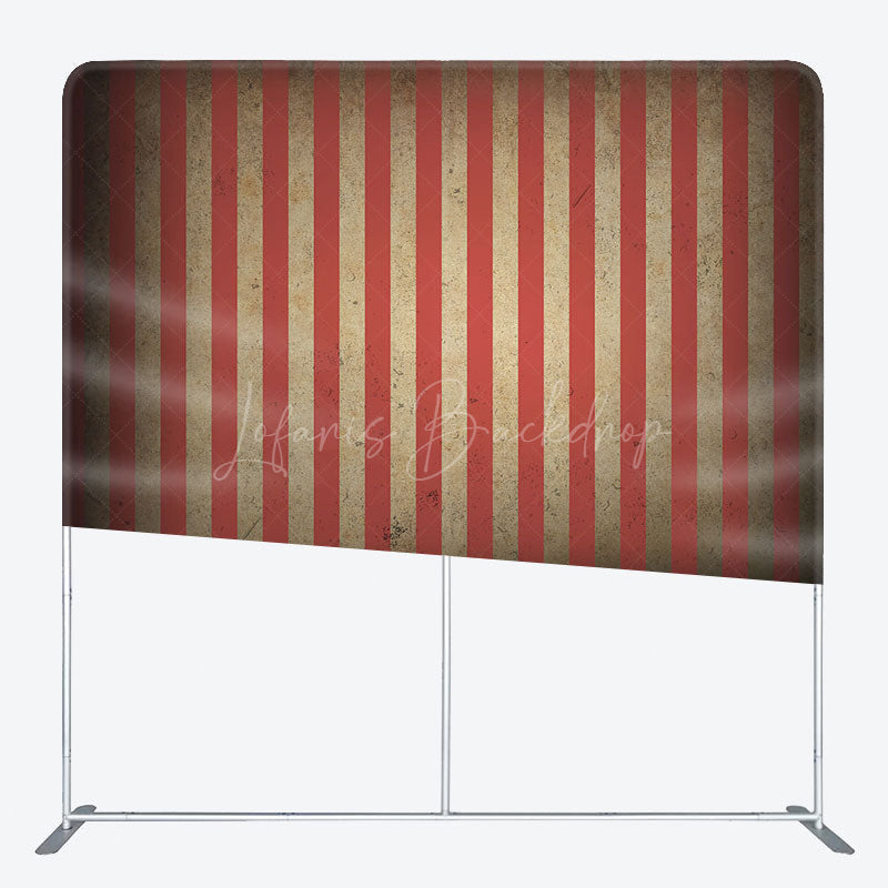 Lofaris Retro Striped Circus Carnival Square Tension Backdrop