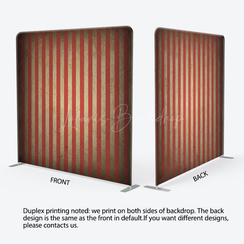 Lofaris Retro Striped Circus Carnival Square Tension Backdrop