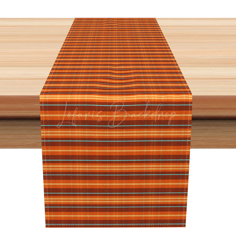 Lofaris Retro Summer Stripe Table Runner in Warm Tones for Old Style and Mid-Century Modern Kitchen Decor
