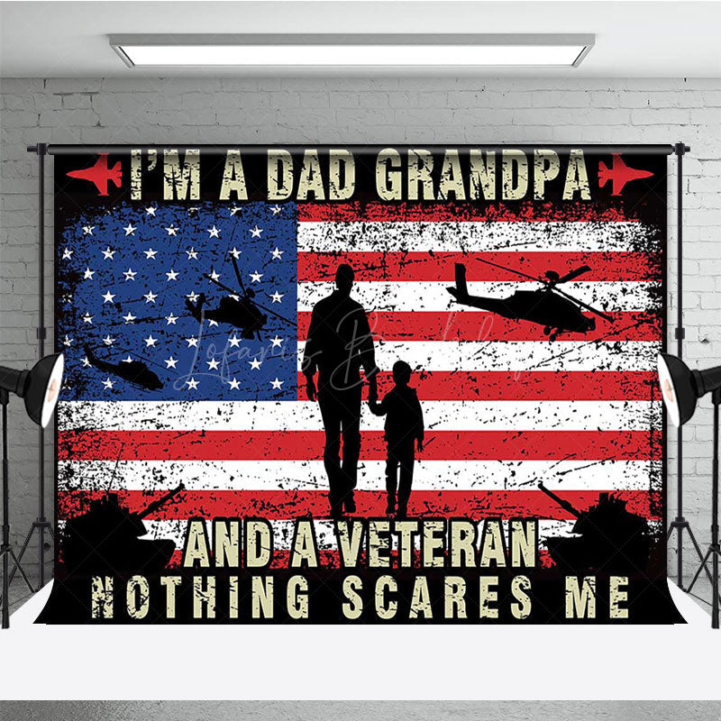 Lofaris Retro Usa Flag Helicopter Dad Grandpa Veteran Backdrop