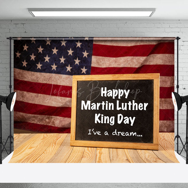 Lofaris Retro Usa Flag Photo Frame Happy Mlk Day Backdrop