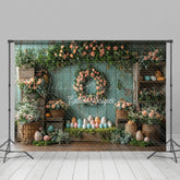 Lofaris Retro Wall Garland Color Eggs Easter Photo Backdrop