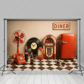 Lofaris Retro Wall Record Vinyl Photo Cake Smash Backdrop