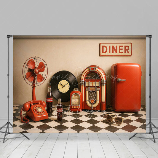 Lofaris Retro Wall Record Vinyl Photo Cake Smash Backdrop